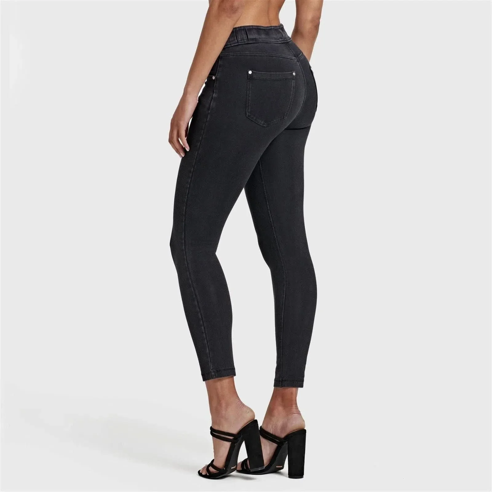 N.O.W® Denim - High Waisted - 7/8 Length - Black + Black Stitching - Image 6