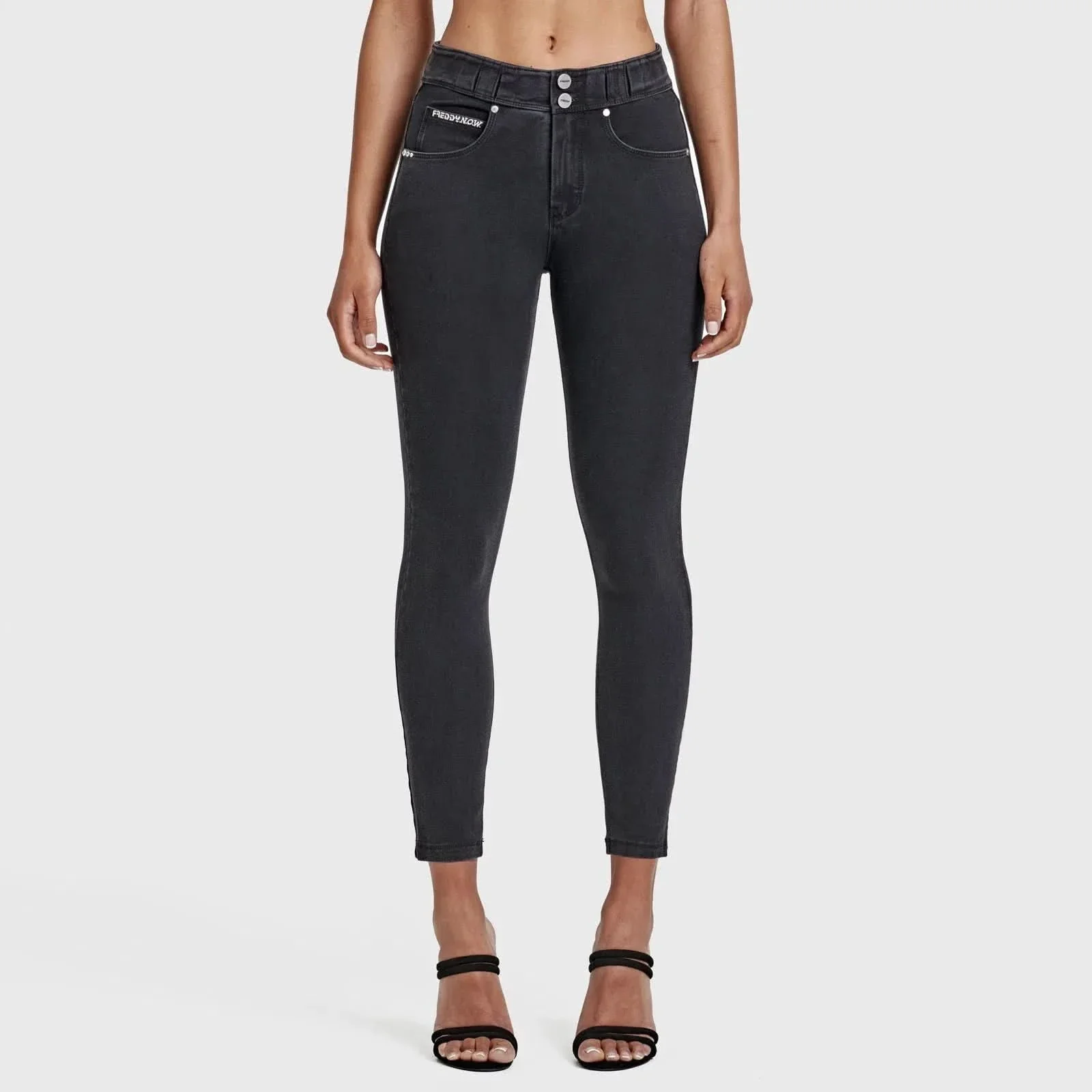 N.O.W® Denim - High Waisted - 7/8 Length - Black + Black Stitching - Image 7