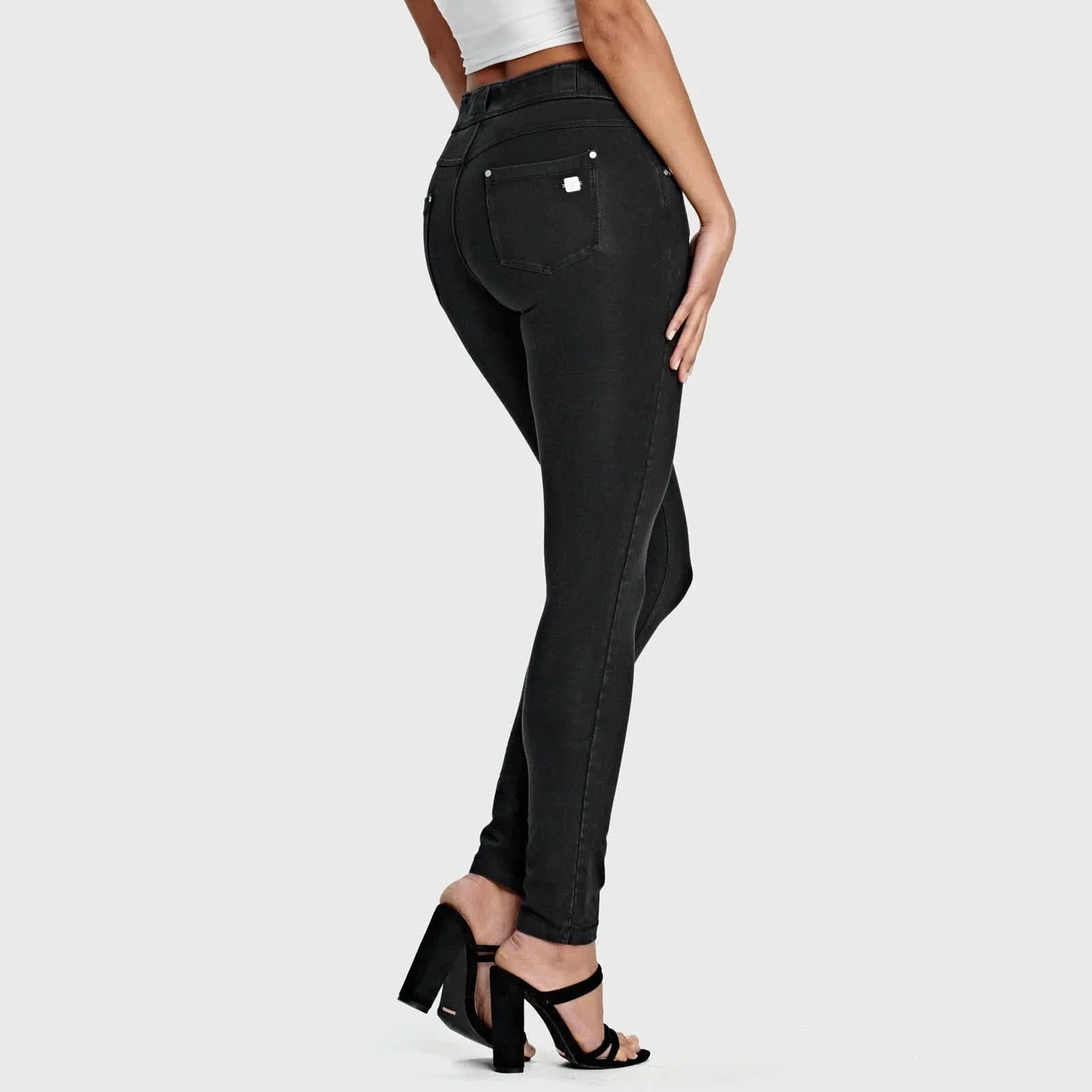 N.O.W® Denim - High Waisted - Full Length - Black + Black Stitching - Image 6