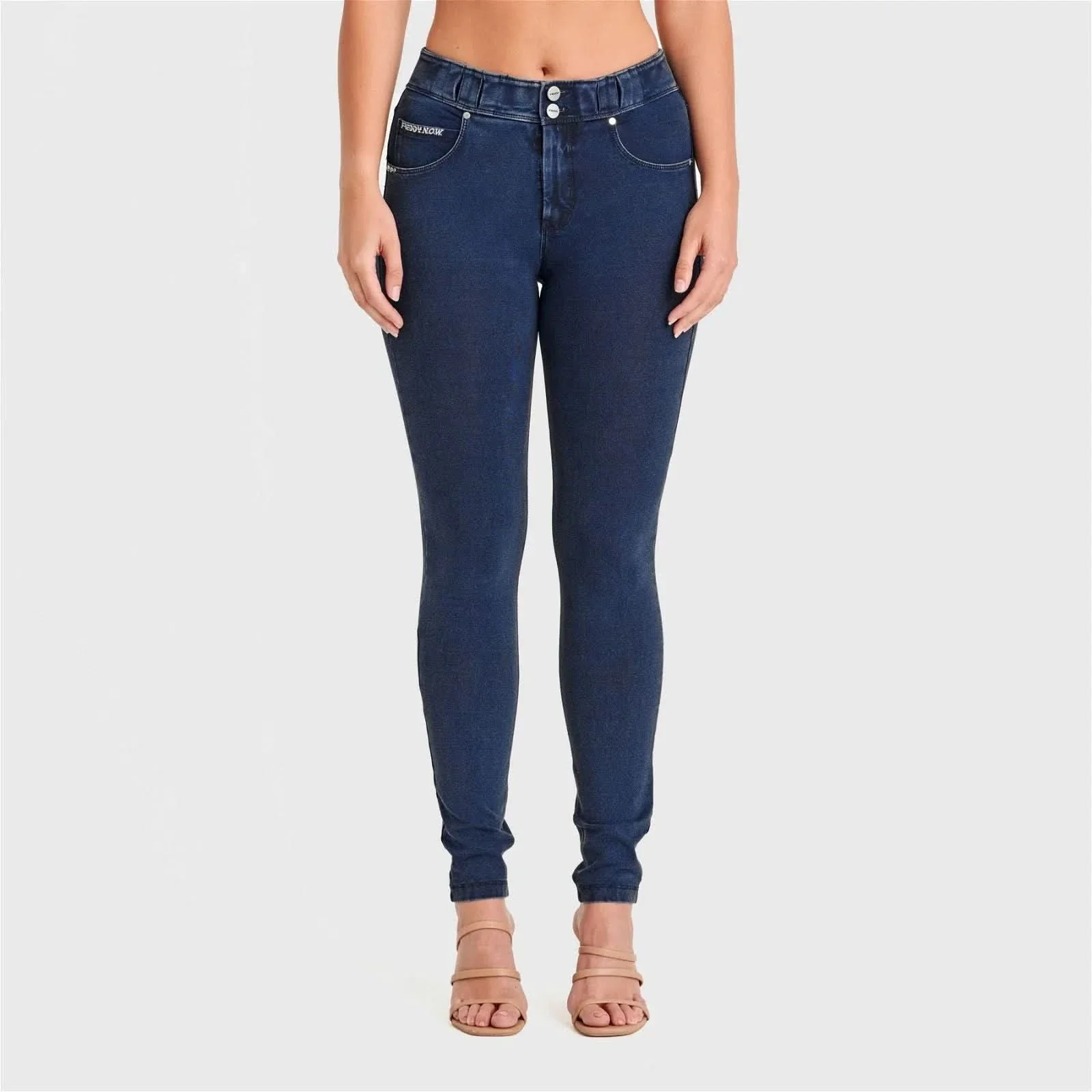 N.O.W® Denim - High Waisted - Full Length - Dark Blue + Blue Stitching - Image 4
