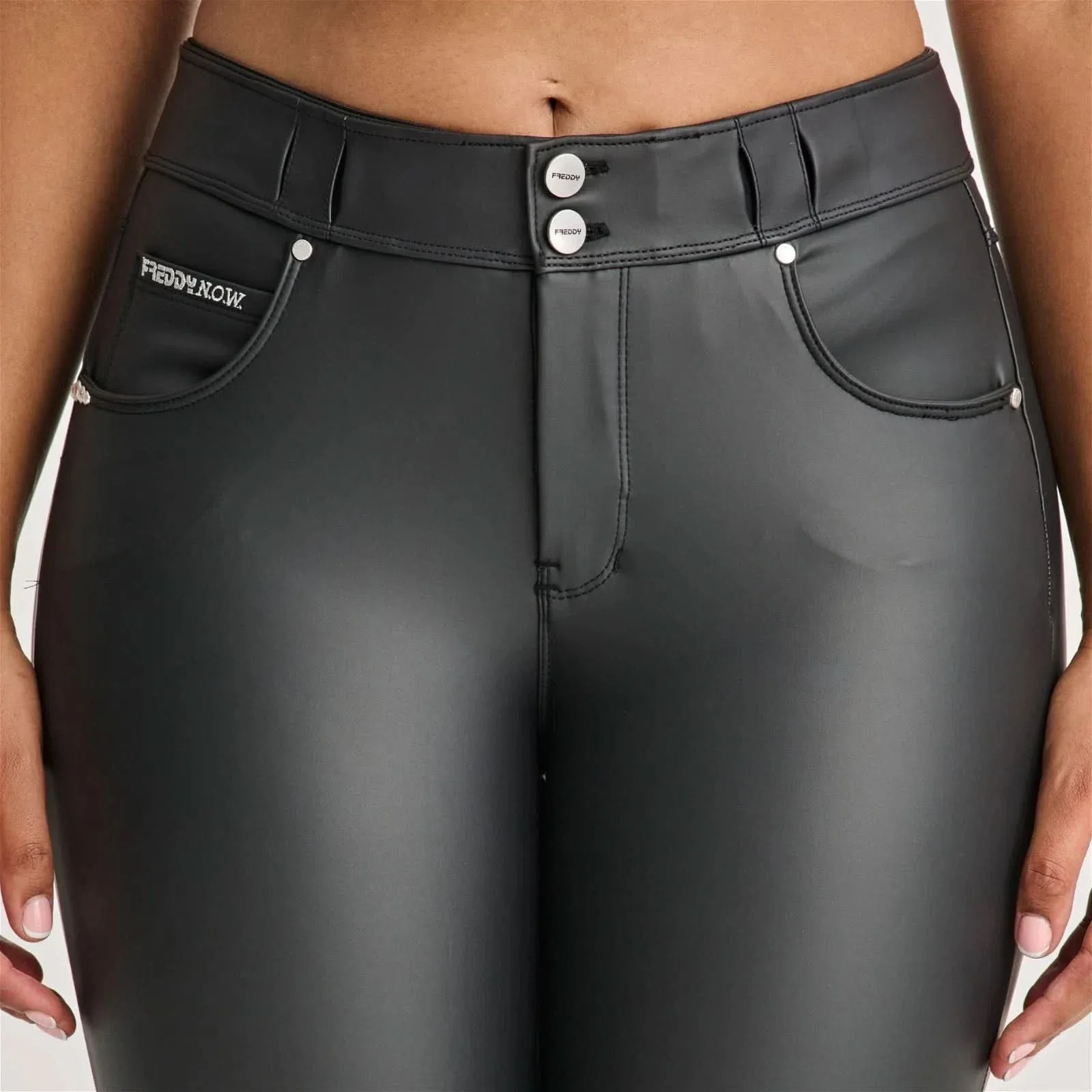 N.O.W® Faux Leather - High Waisted - 7/8 Length - Black - Image 9