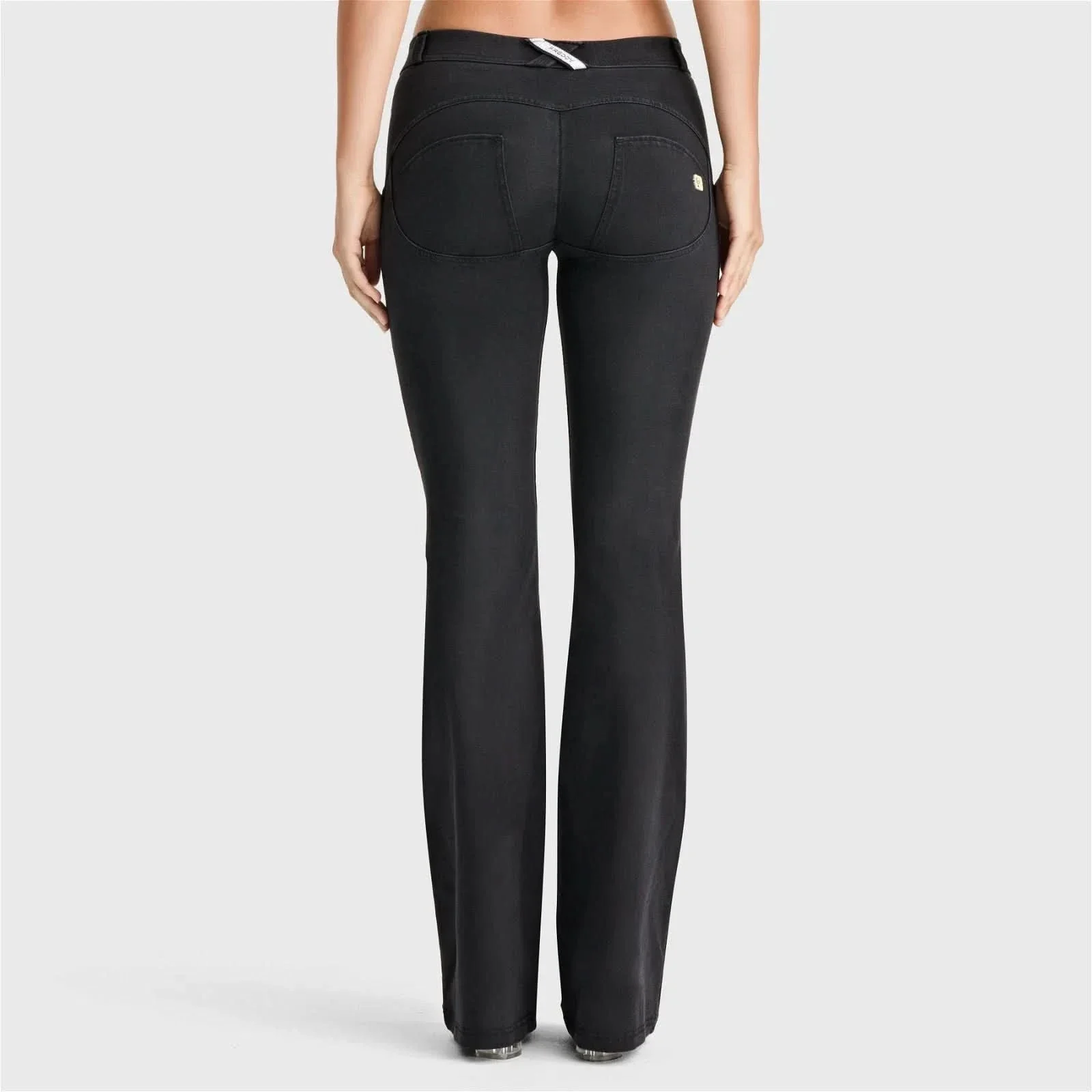 WRUP Denim - Mid Rise - Bell Bottom Flare - Black + Black Stitching - Image 3
