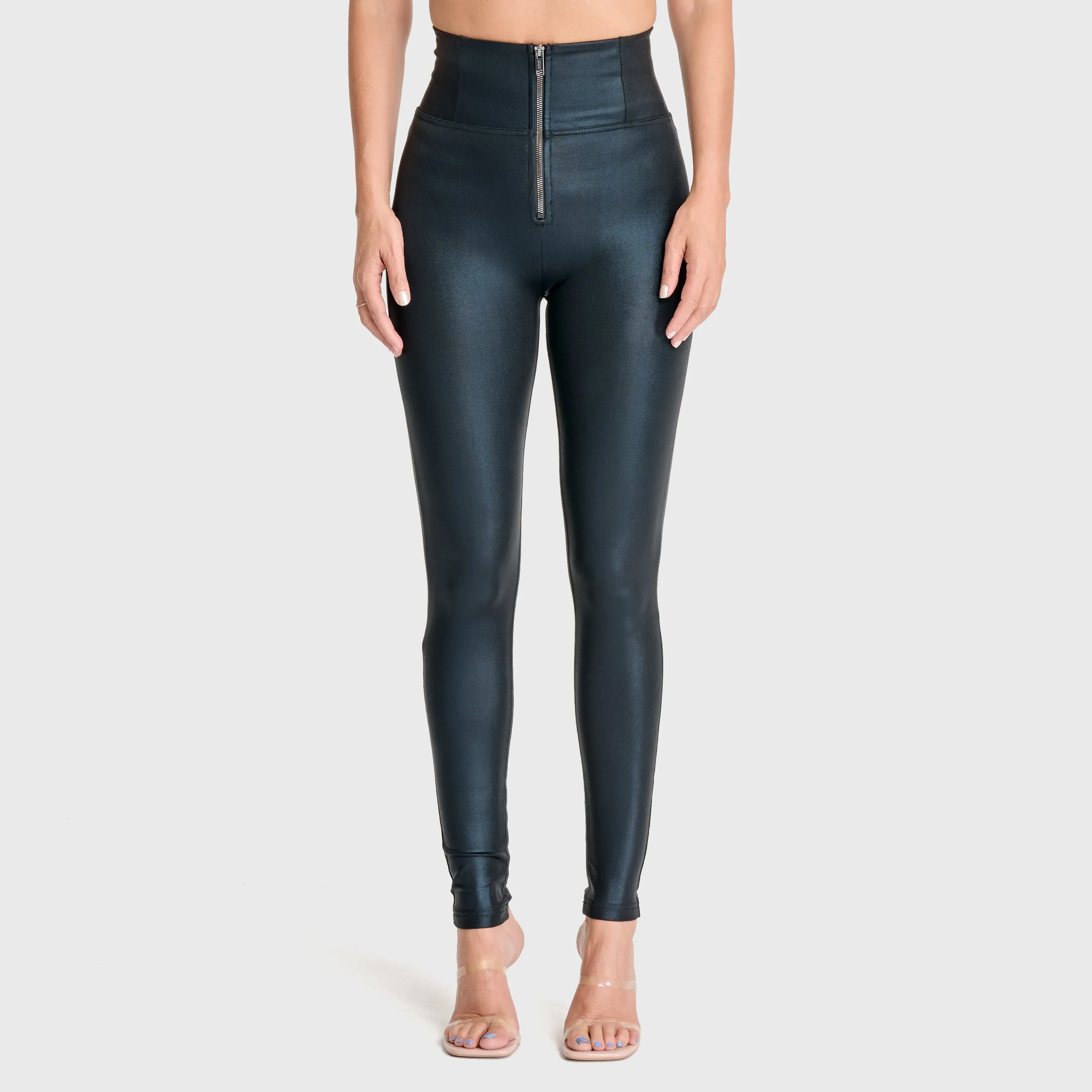 WRUP Luxe Shimmer Pants - Super High Waisted - Full Length - Black - Image 4