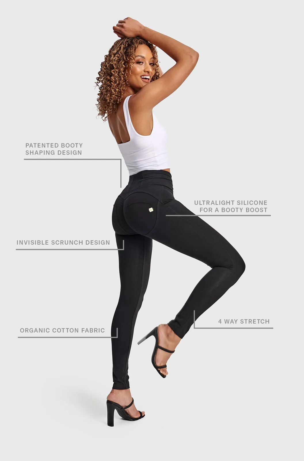 WRUP Fashion - High Waisted - 7/8 Length - Black - Image 4