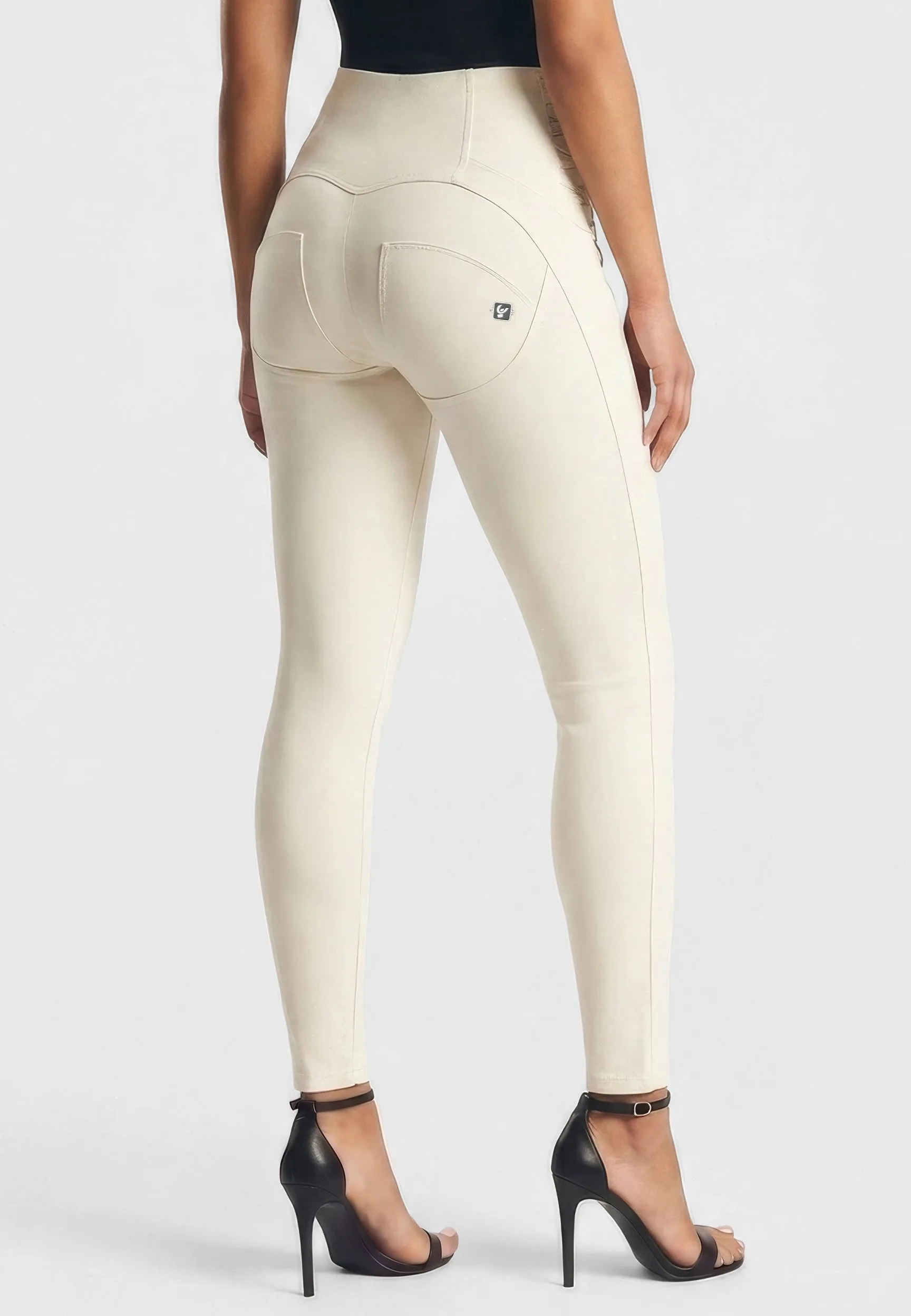 WRUP Fashion Criss Cross Detail - High Waisted - Full Length - Milk White - Image 3