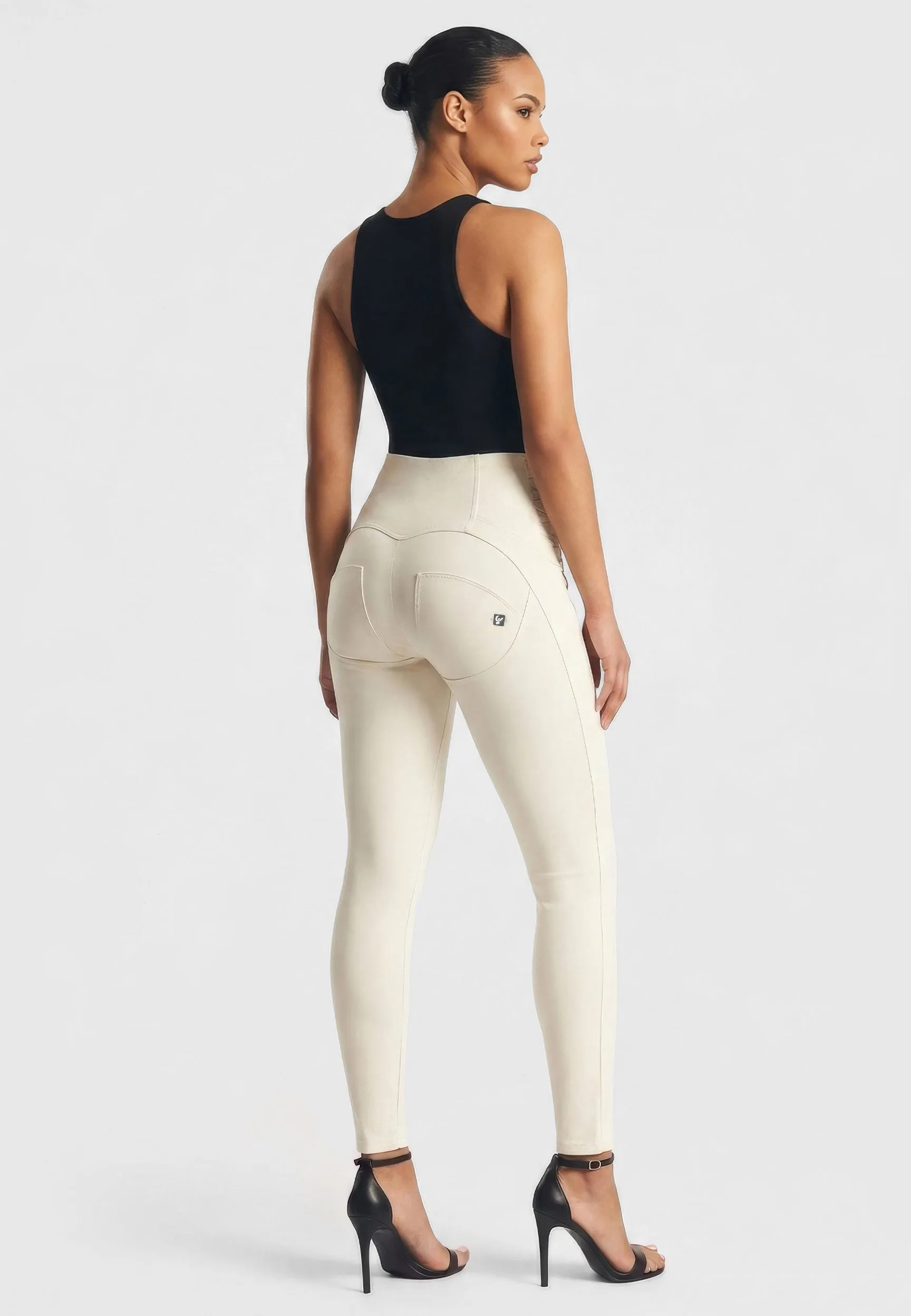 WRUP Fashion Criss Cross Detail - High Waisted - Full Length - Milk White - Image 4